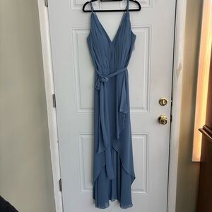 NWT Jasmine Formal Dusty Blue Chiffon Gown, Size 12